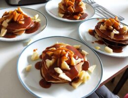 pancakes caramel pommes